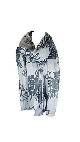 World of Shawls Attractive Ladies Large Scarf Wrap Shawl Vivid Floral Print Design Pashmina. Extremely Soft and Warm.