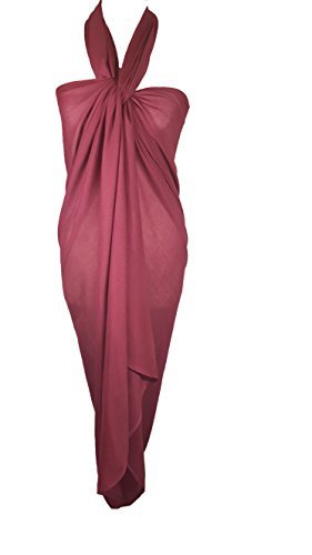World of Shawls Plain Sarong, Coverup, Scarf, Big Size 110cm x 200cm
