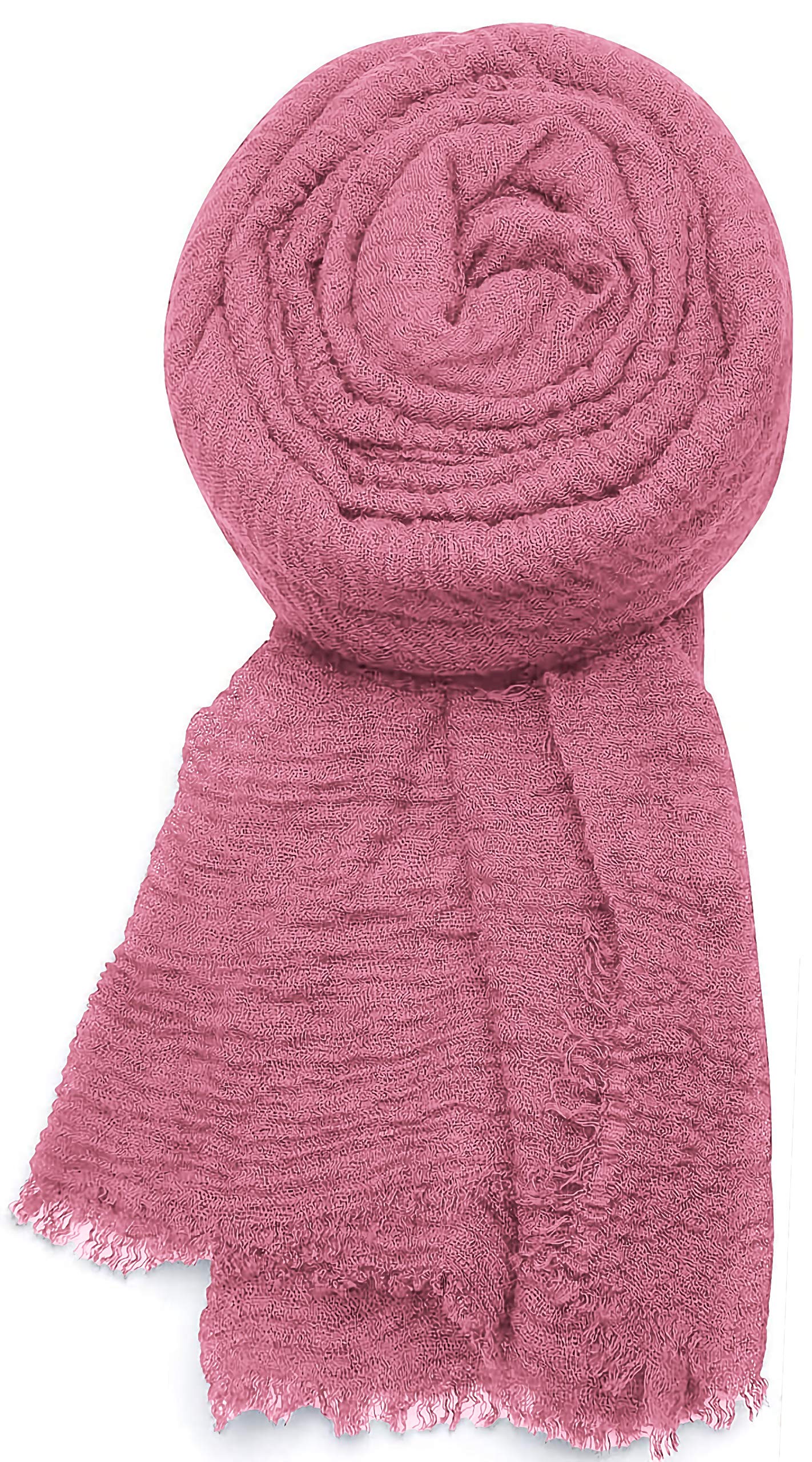 World of Shawls Chic Ladies Cotton Blend Crinkle Distressed Effect Scarf with Fringed Edges
