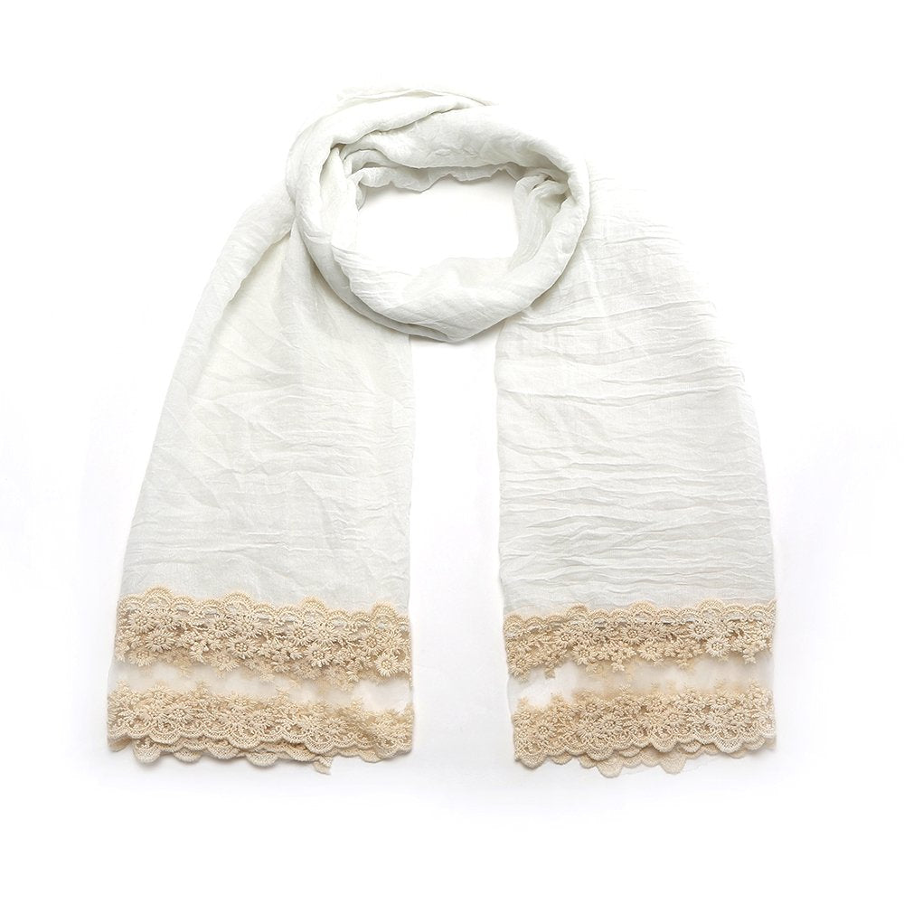 World of Shawls NEW Ladies Lace Net Scarf Maxi Wrap Shawl Hijab Pashmina Style Large Warm and Soft Wedding Party Occasion