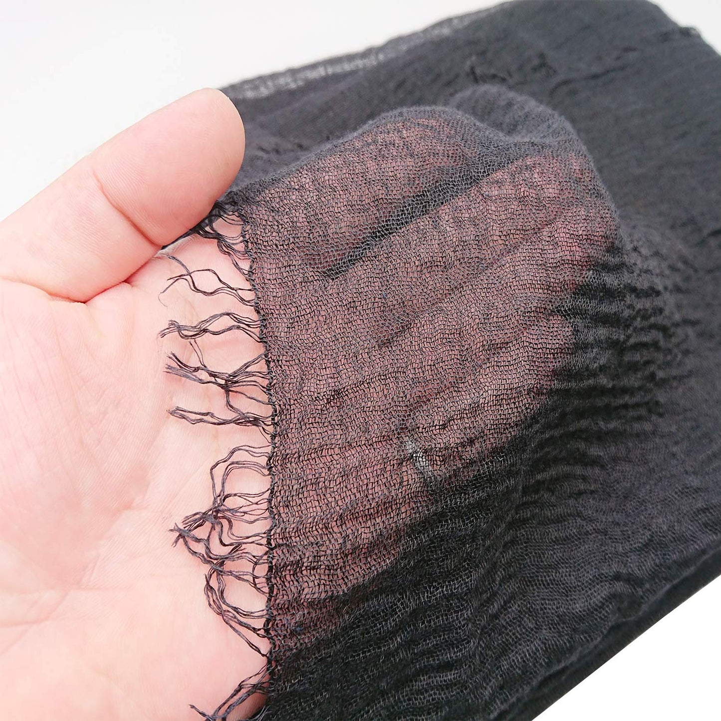 World of Shawls Chic Ladies Cotton Blend Crinkle Distressed Effect Scarf with Fringed Edges
