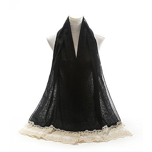 World of Shawls NEW Ladies Lace Net Scarf Maxi Wrap Shawl Hijab Pashmina Style Large Warm and Soft Wedding Party Occasion