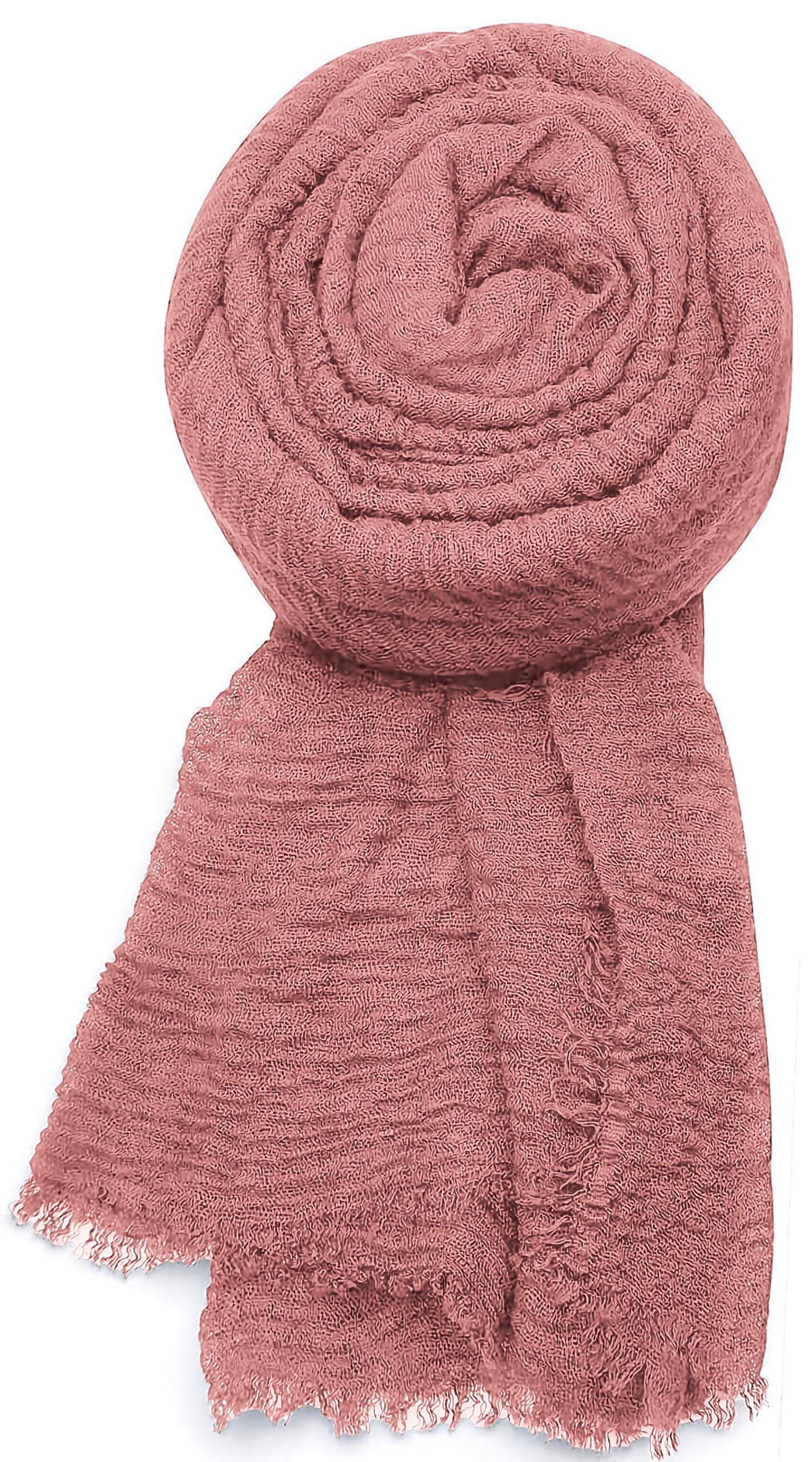 World of Shawls Chic Ladies Cotton Blend Crinkle Distressed Effect Scarf with Fringed Edges