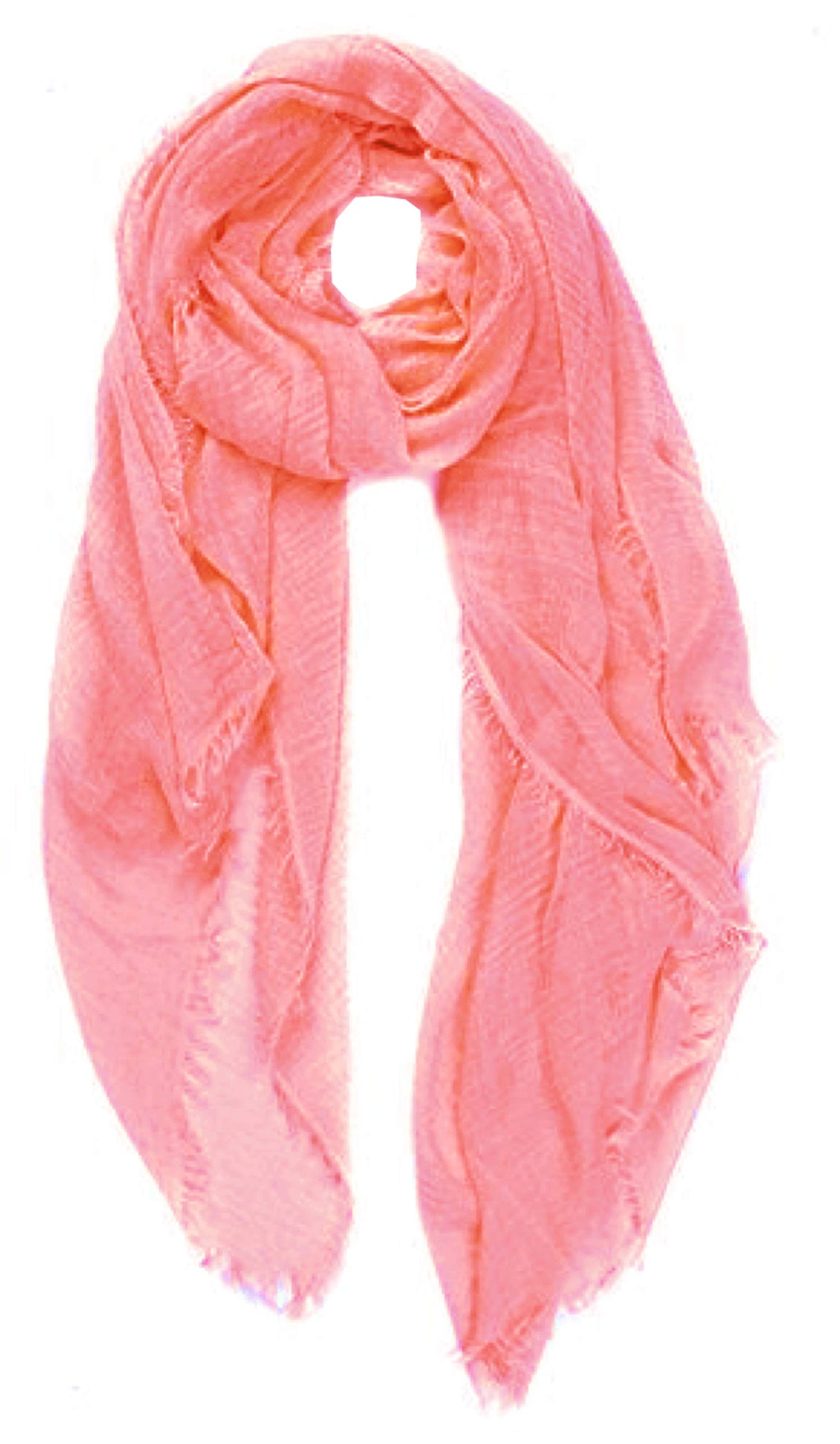 World of Shawls Chic Ladies Cotton Blend Crinkle Distressed Effect Scarf with Fringed Edges