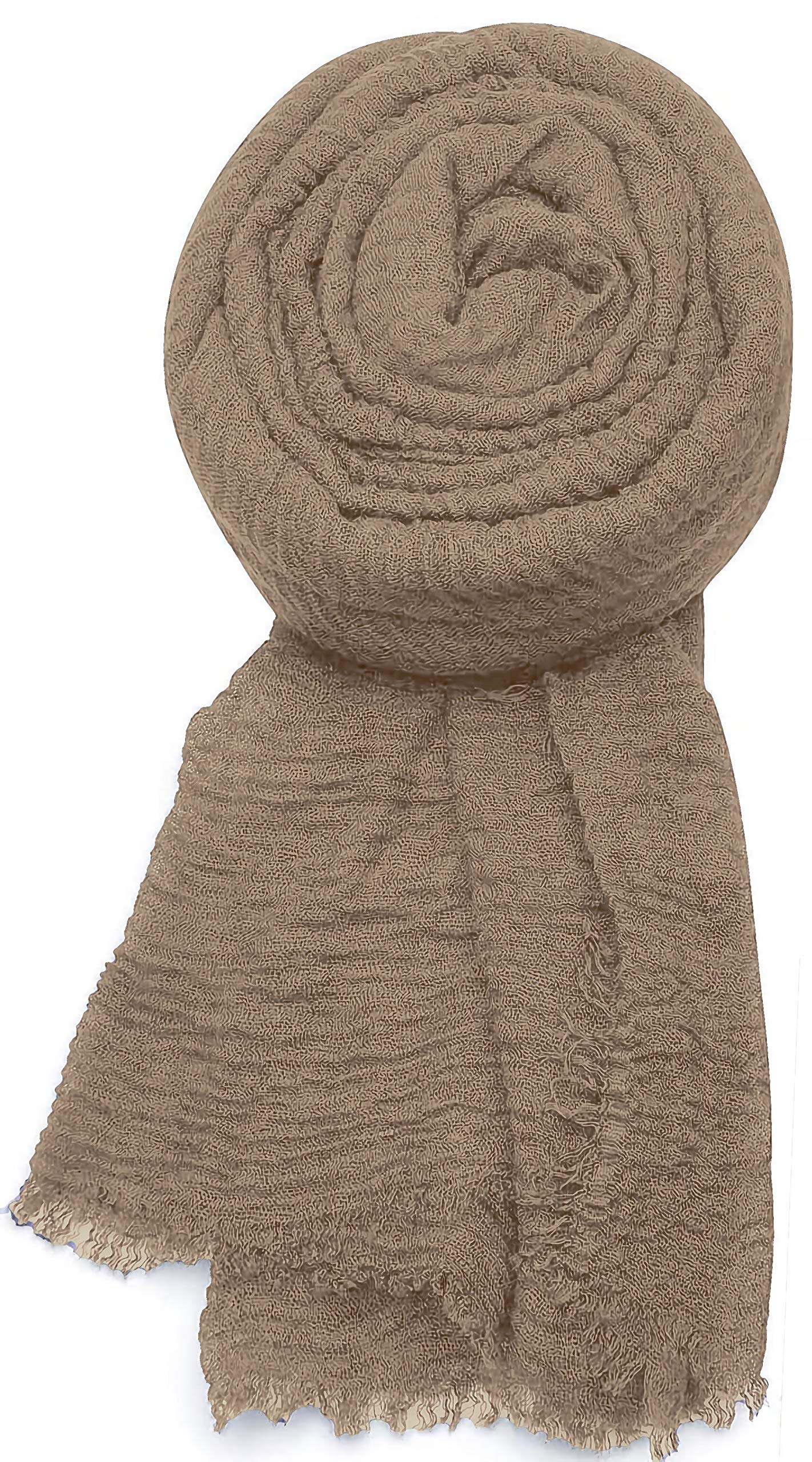 World of Shawls Chic Ladies Cotton Blend Crinkle Distressed Effect Scarf with Fringed Edges