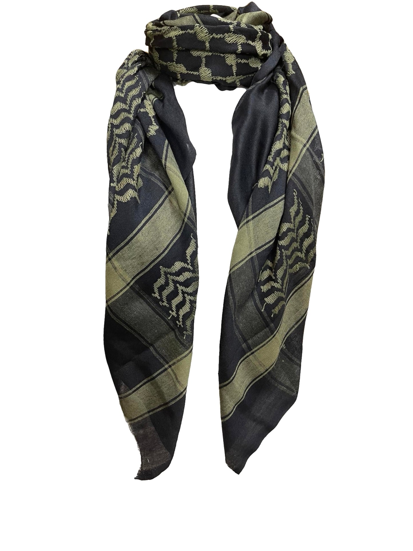 World of Shawls Scarf Military Shemagh Desert Palestinian Arafat Tactical Desert Keffiyeh Head Neck Arab Wrap Without Tassel