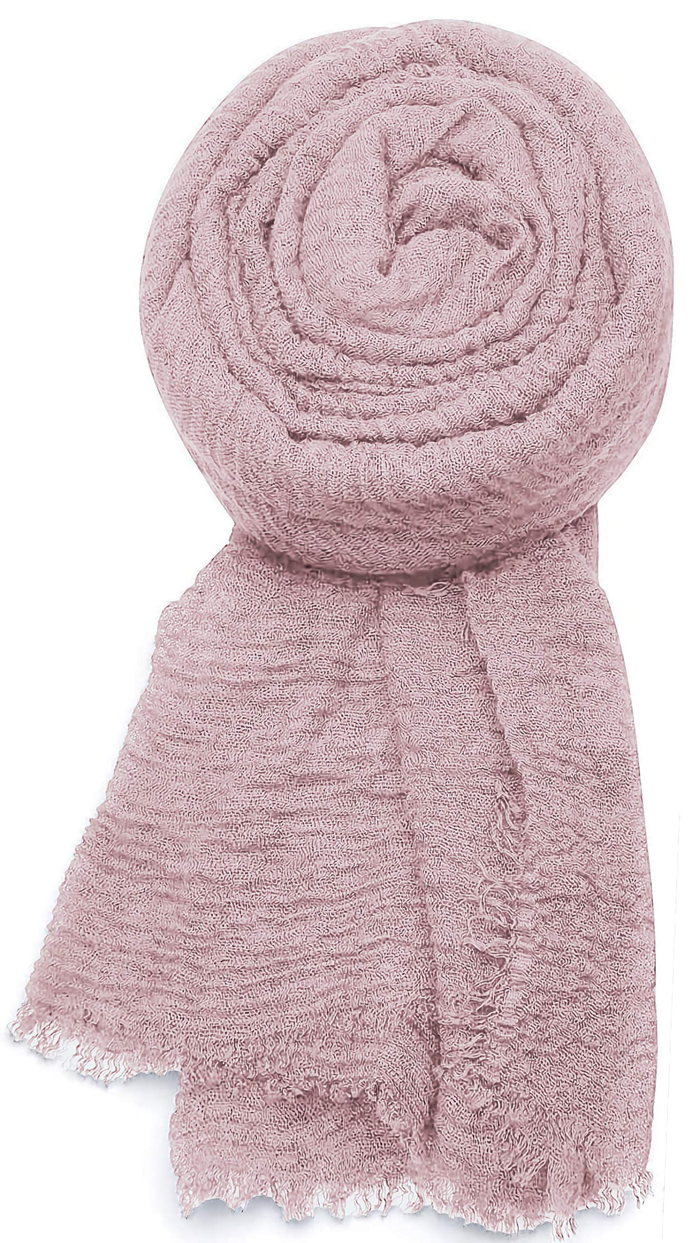 World of Shawls Chic Ladies Cotton Blend Crinkle Distressed Effect Scarf with Fringed Edges