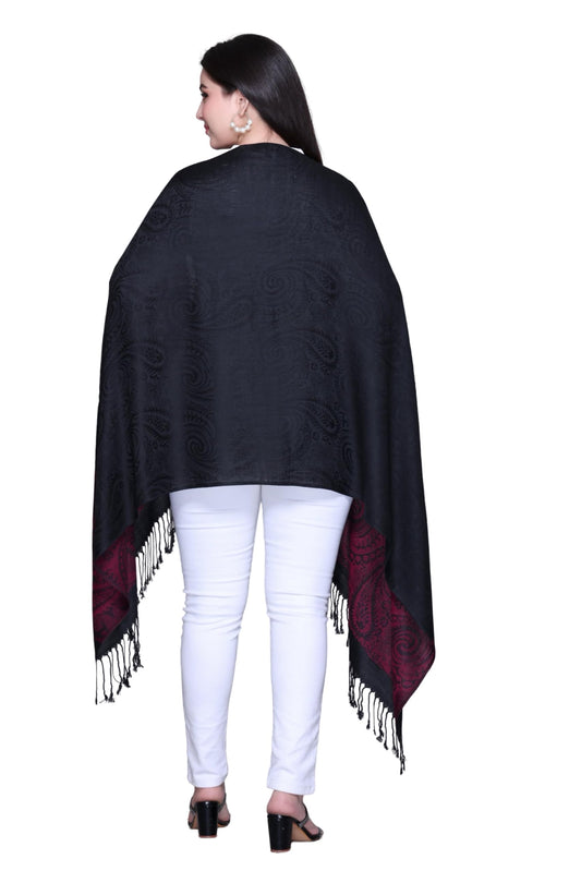 Stylish Paisley Patterned Silk Feel Scarf Shawl, 180 Cm x 70 Cm