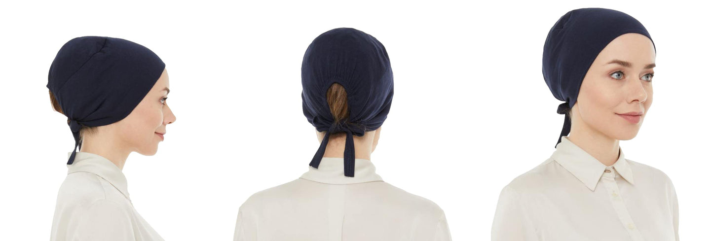 Chemo Headscarf for Women Hair Loss - Cancer Slip On Headwear Turbans Hats Cap with Tie Back, Giving You Full Coverage of Your Head