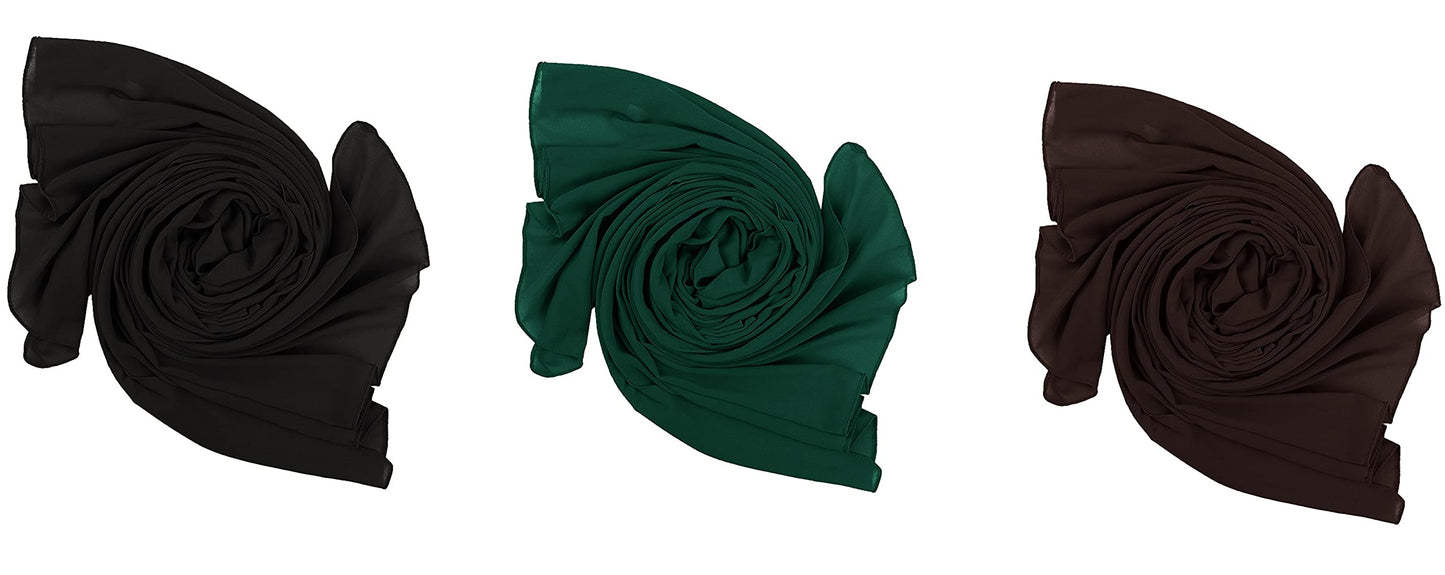 Pack of 3 Scarf Shawl for All Season Wrap Head Scarves