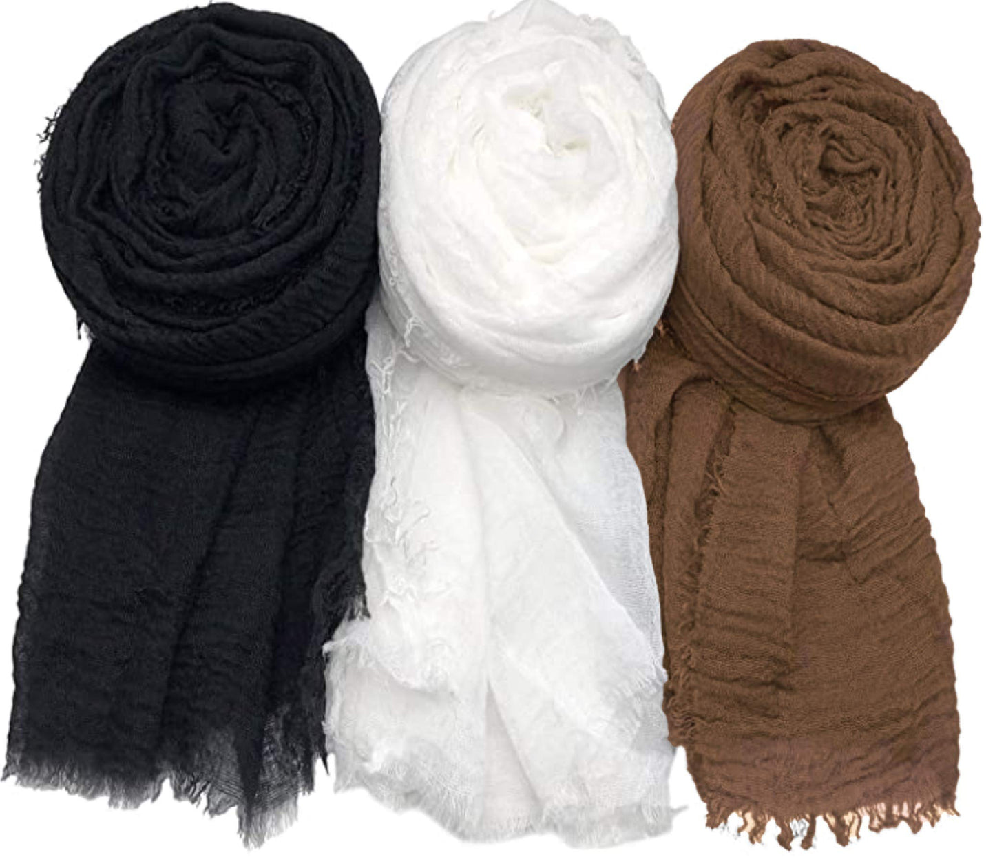 Pack of 3 Scarf Shawl for All Season Wrap Head Scarves