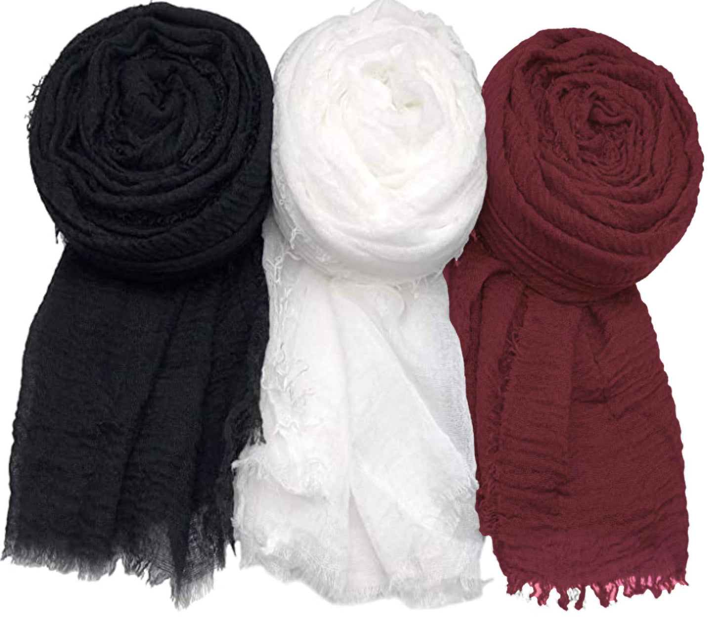 Pack of 3 Scarf Shawl for All Season Wrap Head Scarves