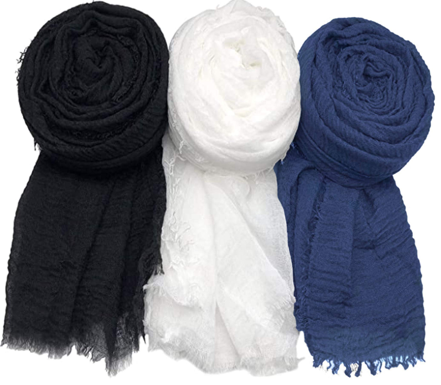 Pack of 3 Scarf Shawl for All Season Wrap Head Scarves