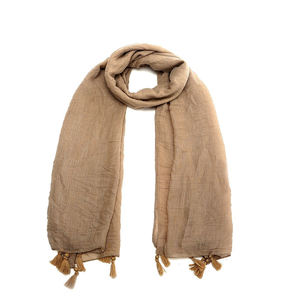 World of Shawls NEW Ladies Mogul Style Beaded Tassel Scarf Maxi Wrap Shawl Hijab Pashmina Style Large Warm and Soft Wedding Party Occasion