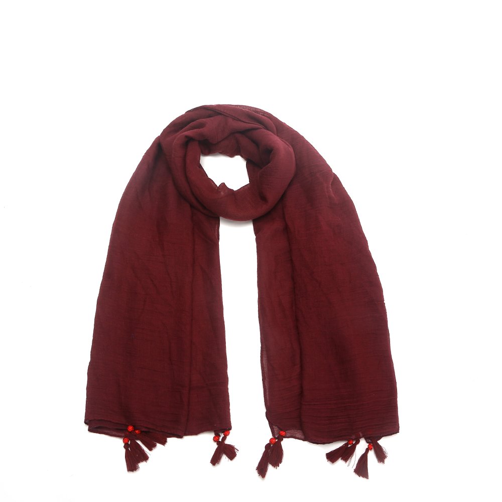 World of Shawls NEW Ladies Mogul Style Beaded Tassel Scarf Maxi Wrap Shawl Hijab Pashmina Style Large Warm and Soft Wedding Party Occasion