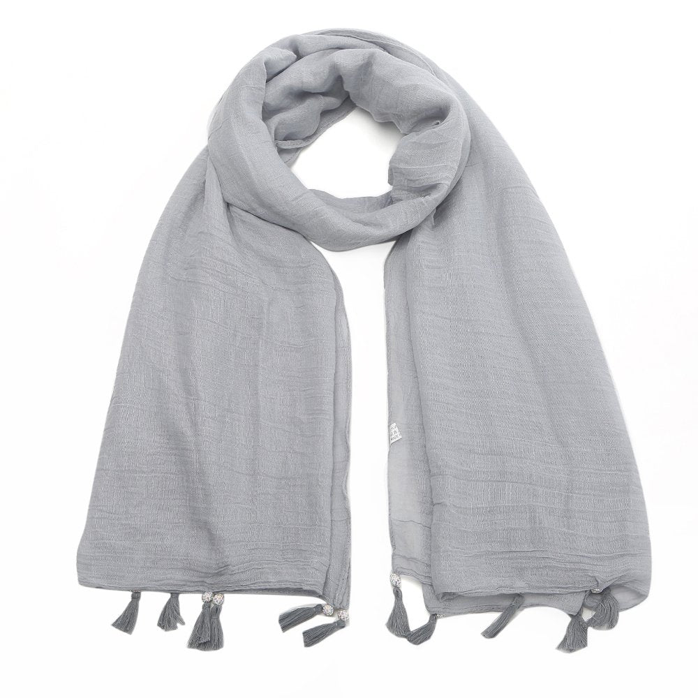 World of Shawls NEW Ladies Mogul Style Beaded Tassel Scarf Maxi Wrap Shawl Hijab Pashmina Style Large Warm and Soft Wedding Party Occasion