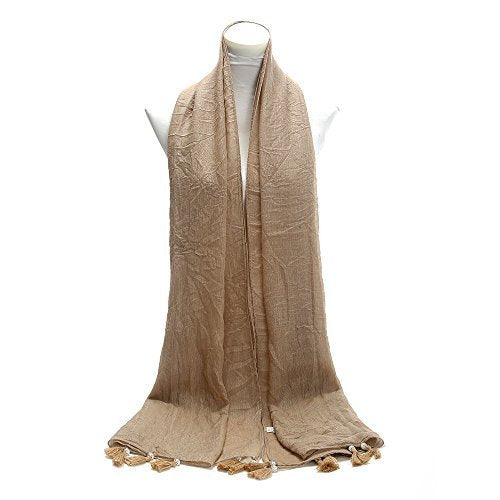World of Shawls NEW Ladies Mogul Style Beaded Tassel Scarf Maxi Wrap Shawl Hijab Pashmina Style Large Warm and Soft Wedding Party Occasion