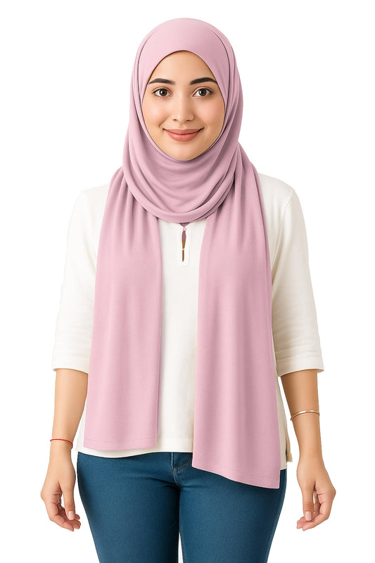 World of Shawls Double Stitched Premium Jersey Hijab for Women Girls Soft Breathable Head Scarf | Non-Slip Modest Wrap for Daily Wear, Prayer Lightweight, Long Islamic Hijab Shawl Made in Turkey