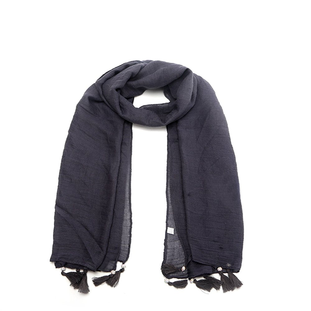 World of Shawls NEW Ladies Mogul Style Beaded Tassel Scarf Maxi Wrap Shawl Hijab Pashmina Style Large Warm and Soft Wedding Party Occasion