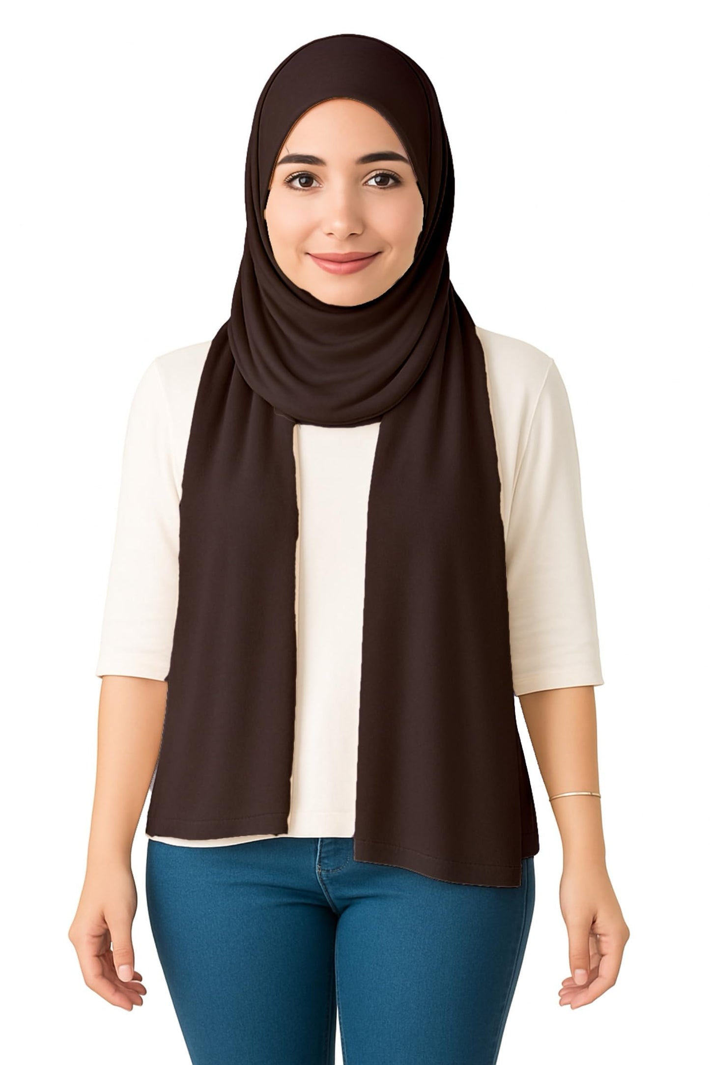 World of Shawls Double Stitched Premium Jersey Hijab for Women Girls Soft Breathable Head Scarf | Non-Slip Modest Wrap for Daily Wear, Prayer Lightweight, Long Islamic Hijab Shawl Made in Turkey