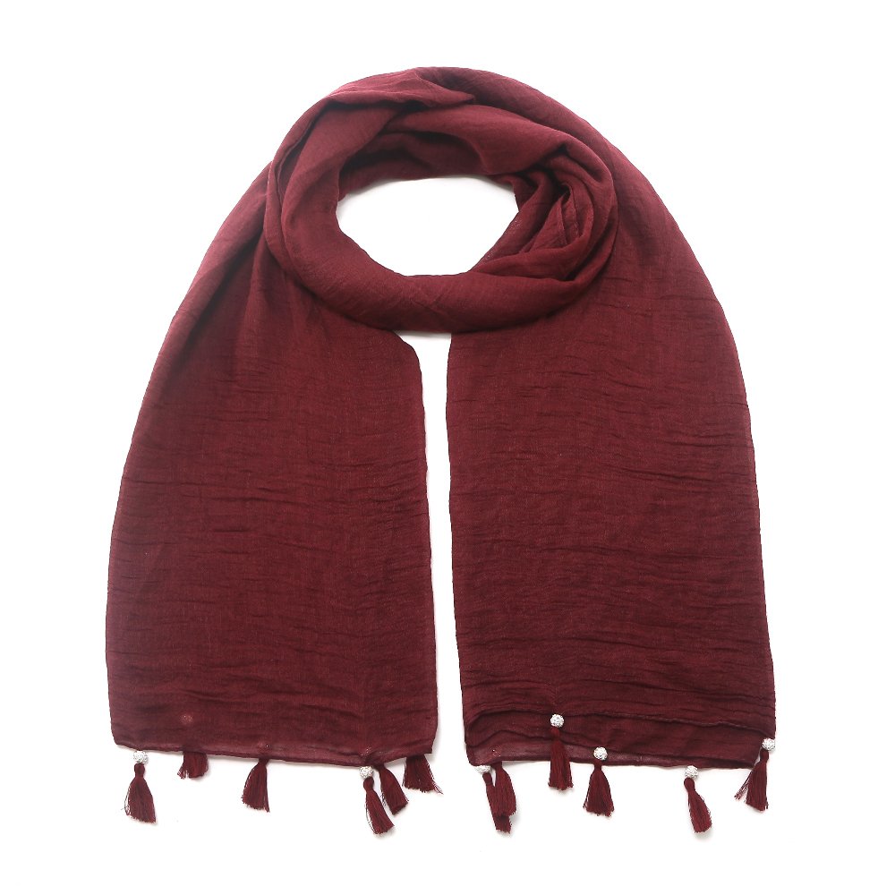 World of Shawls NEW Ladies Mogul Style Beaded Tassel Scarf Maxi Wrap Shawl Hijab Pashmina Style Large Warm and Soft Wedding Party Occasion