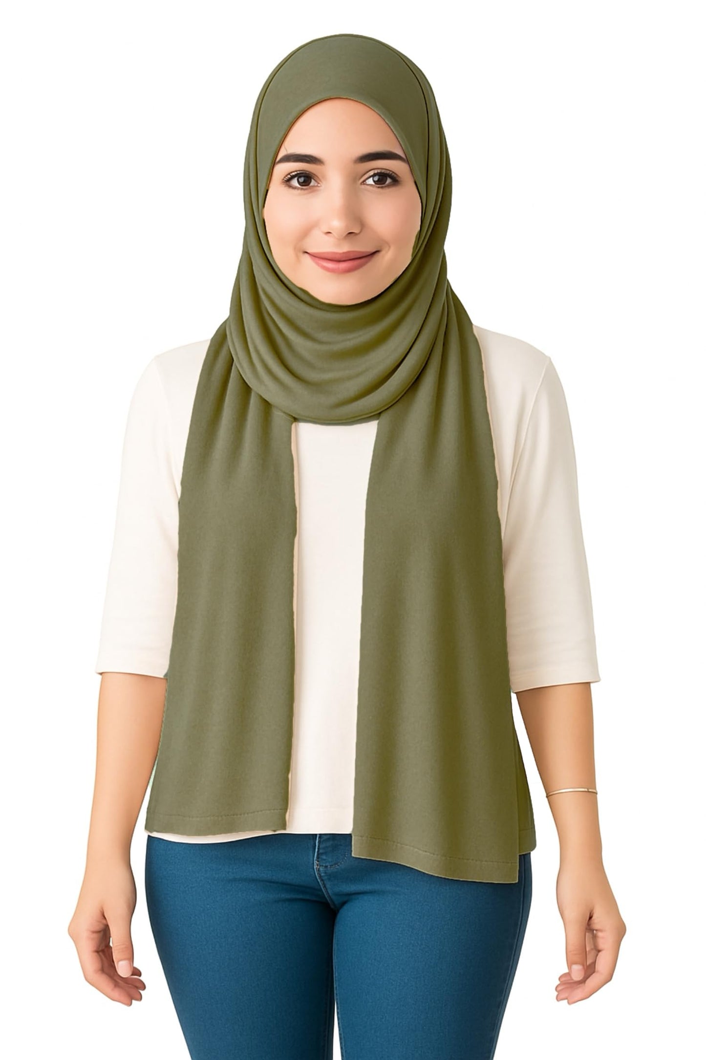 World of Shawls Double Stitched Premium Jersey Hijab for Women Girls Soft Breathable Head Scarf | Non-Slip Modest Wrap for Daily Wear, Prayer Lightweight, Long Islamic Hijab Shawl Made in Turkey