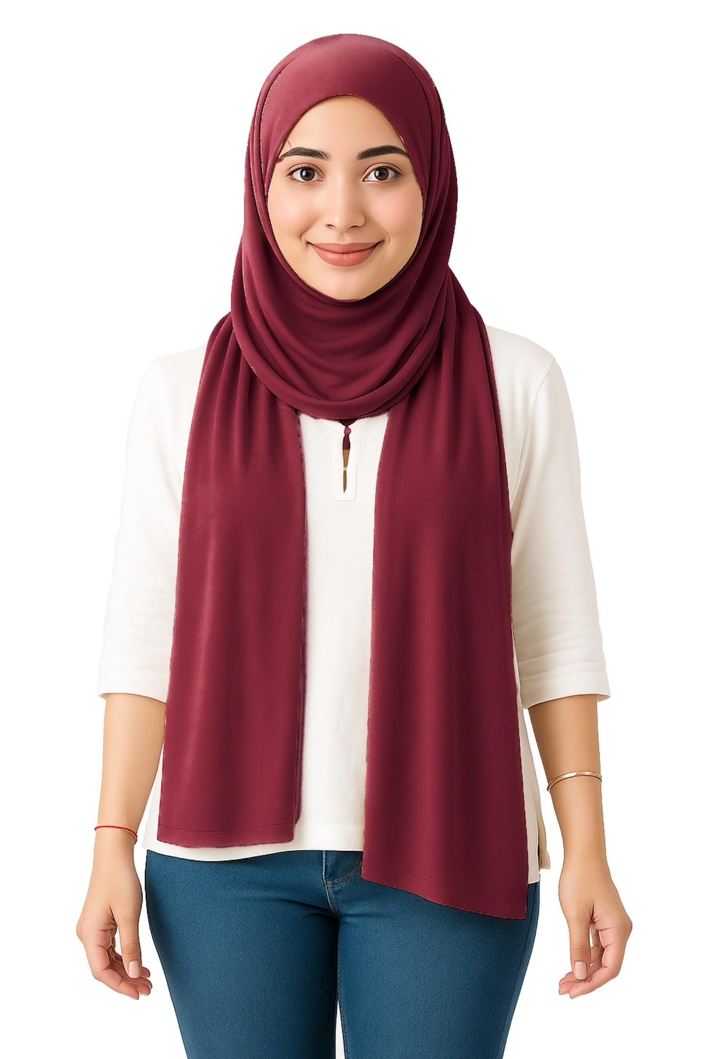 World of Shawls Double Stitched Premium Jersey Hijab for Women Girls Soft Breathable Head Scarf | Non-Slip Modest Wrap for Daily Wear, Prayer Lightweight, Long Islamic Hijab Shawl Made in Turkey