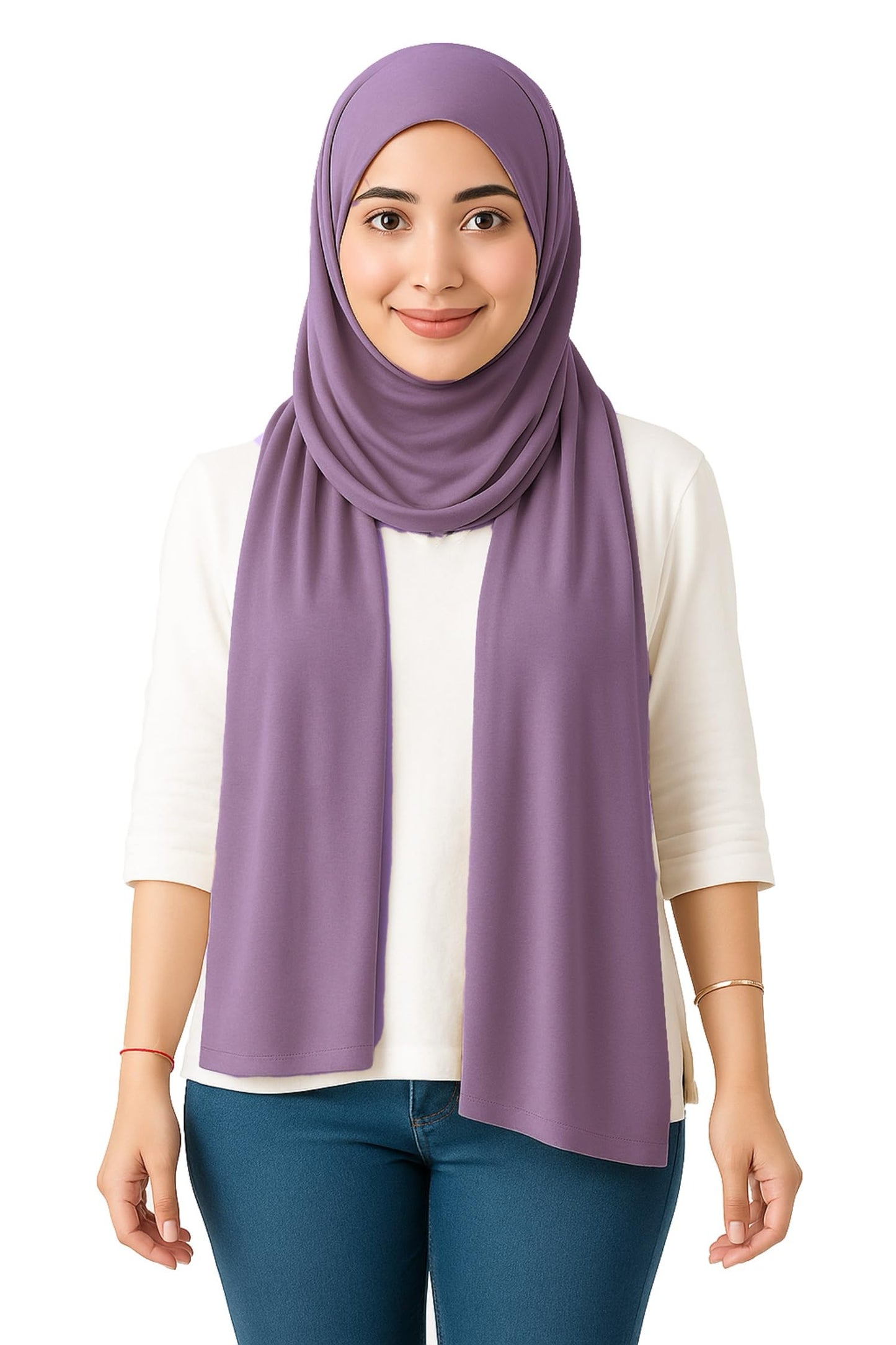 World of Shawls Double Stitched Premium Jersey Hijab for Women Girls Soft Breathable Head Scarf | Non-Slip Modest Wrap for Daily Wear, Prayer Lightweight, Long Islamic Hijab Shawl Made in Turkey