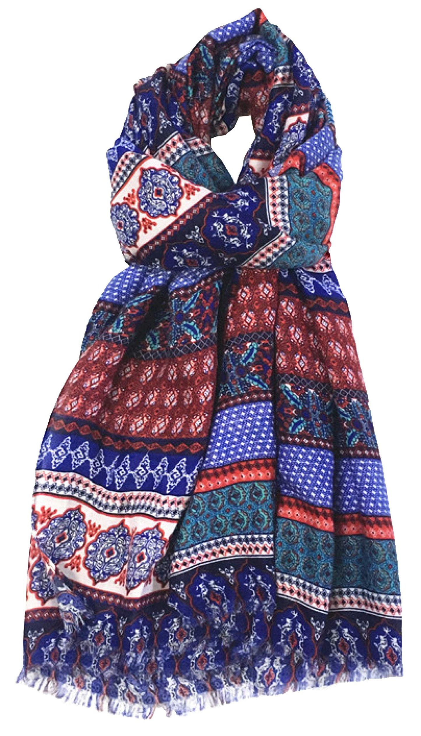 World of Shawls Vintage Bohemian Inspired Boho Style Long Fashion Scarf Scarves Wrap Shawl for Women Ladies