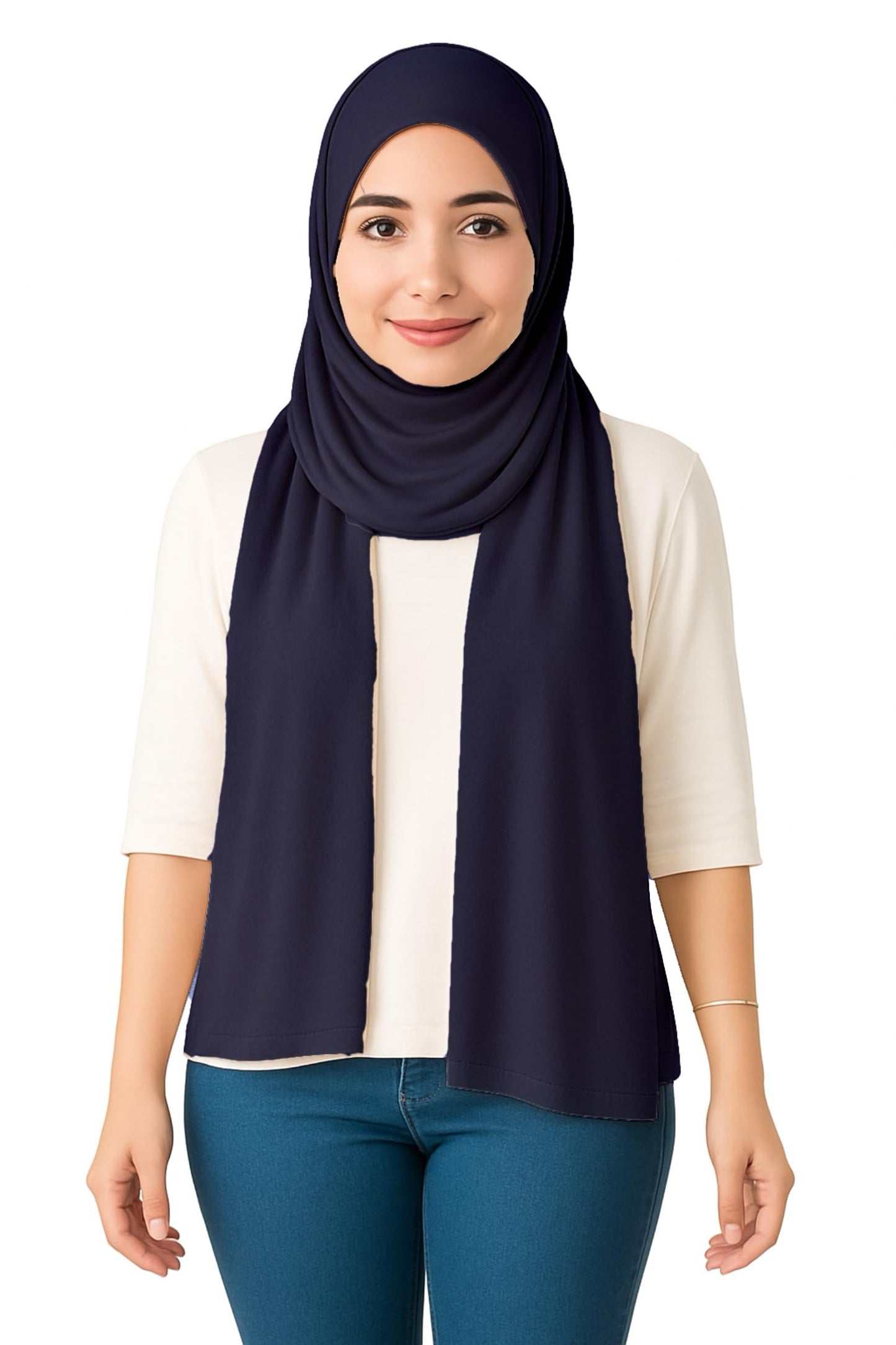 World of Shawls Double Stitched Premium Jersey Hijab for Women Girls Soft Breathable Head Scarf | Non-Slip Modest Wrap for Daily Wear, Prayer Lightweight, Long Islamic Hijab Shawl Made in Turkey
