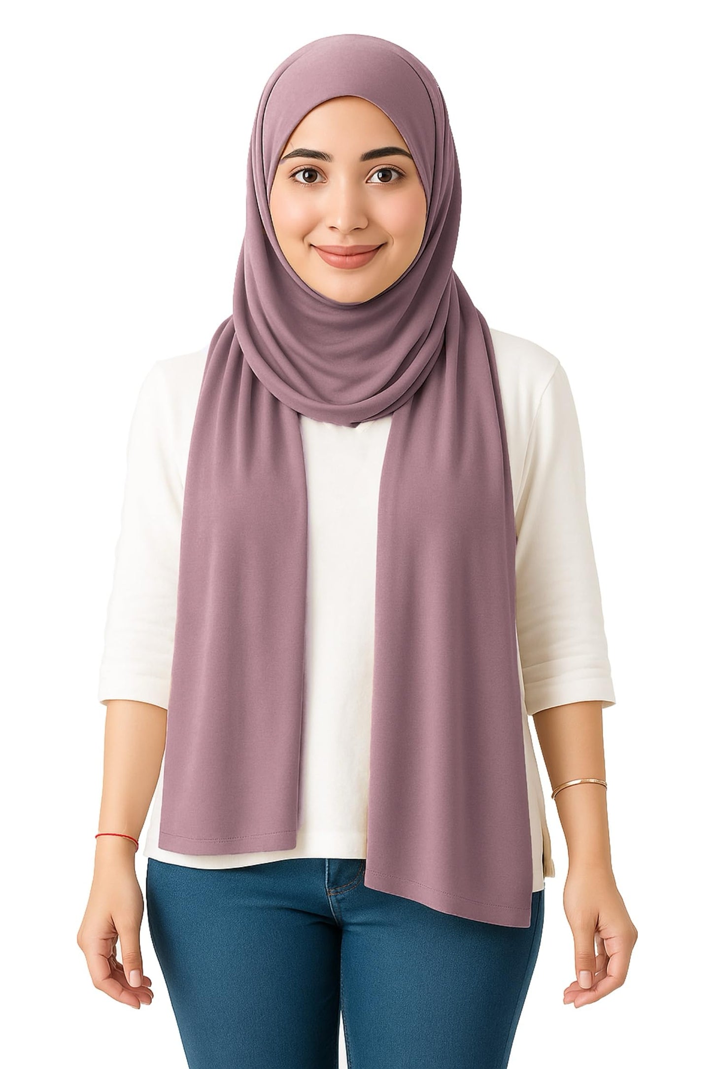 World of Shawls Double Stitched Premium Jersey Hijab for Women Girls Soft Breathable Head Scarf | Non-Slip Modest Wrap for Daily Wear, Prayer Lightweight, Long Islamic Hijab Shawl Made in Turkey