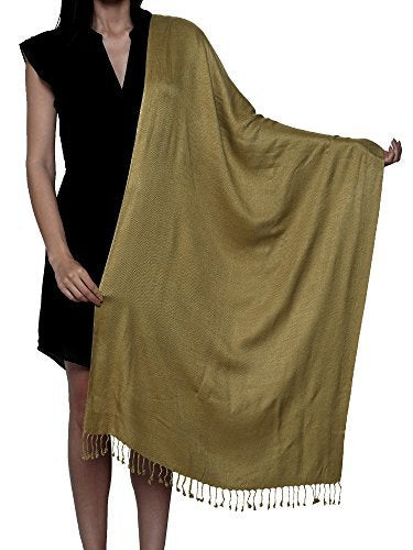 World of Shawls Unisex Plain Pashmina Scarf Shawl Stole Wrap 100% Viscose