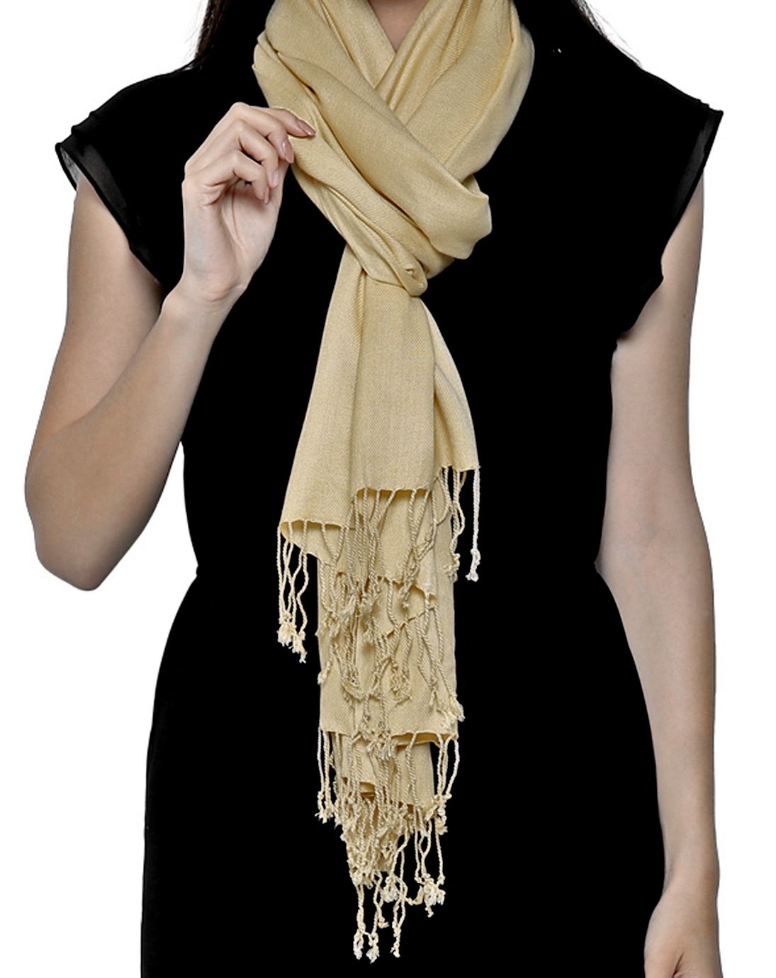 World of Shawls Unisex Plain Pashmina Scarf Shawl Stole Wrap 100% Viscose