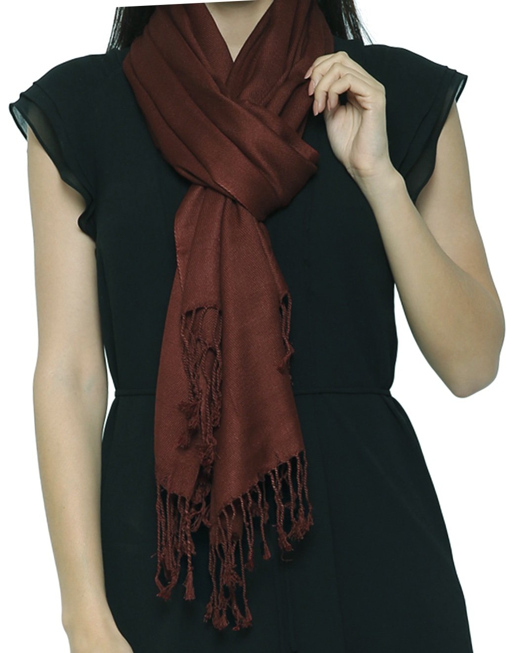 World of Shawls Unisex Plain Pashmina Scarf Shawl Stole Wrap 100% Viscose