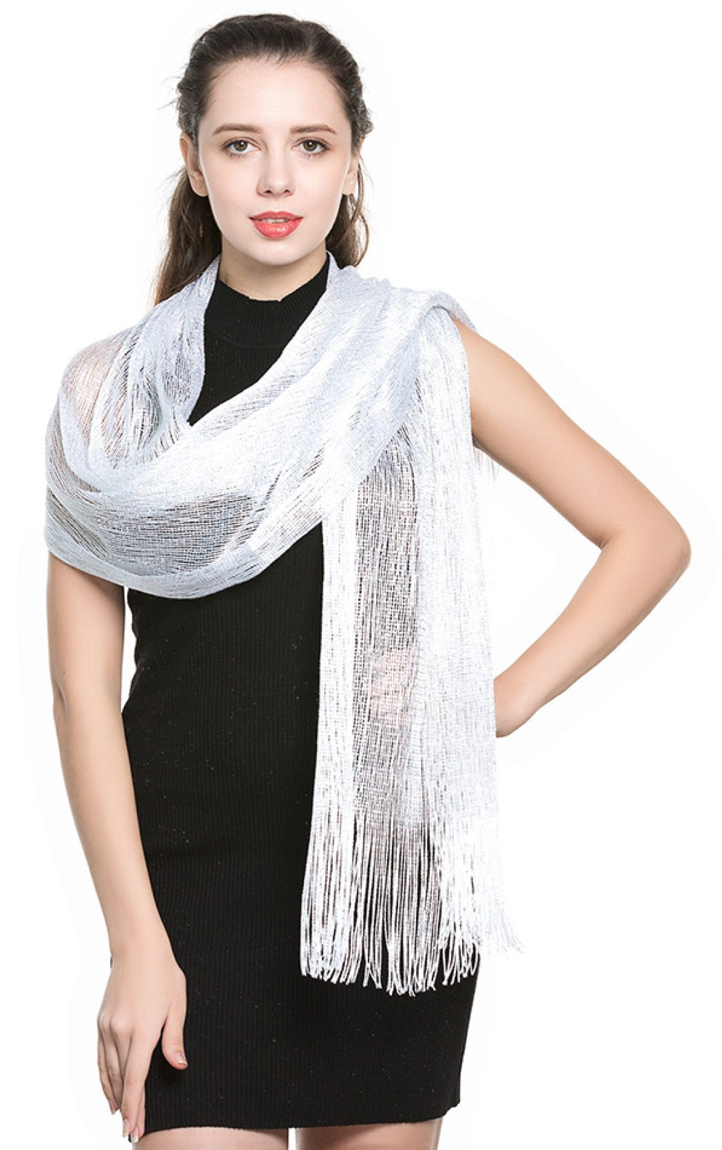 World of Shawls Scarf Wrap for Evening Dresses - Sheer Bridal Women's Scarves for Prom, Wedding, Party