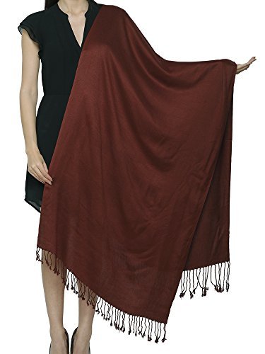 World of Shawls Unisex Plain Pashmina Scarf Shawl Stole Wrap 100% Viscose
