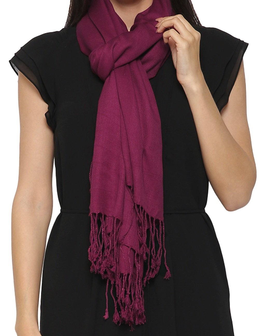 World of Shawls Unisex Plain Pashmina Scarf Shawl Stole Wrap 100% Viscose