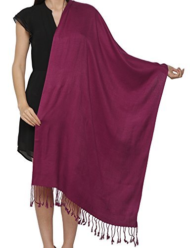 World of Shawls Unisex Plain Pashmina Scarf Shawl Stole Wrap 100% Viscose