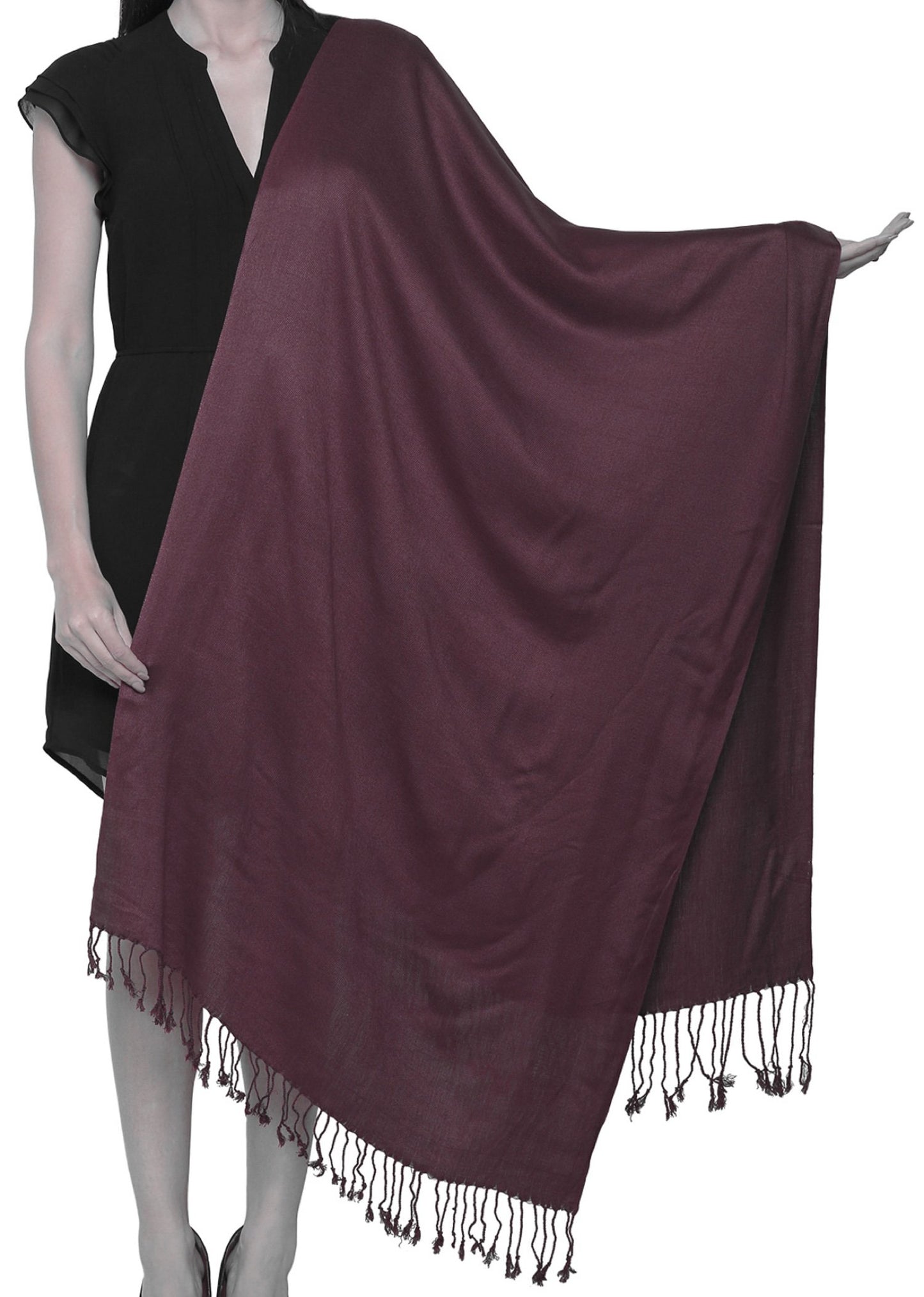 World of Shawls Unisex Plain Pashmina Scarf Shawl Stole Wrap 100% Viscose