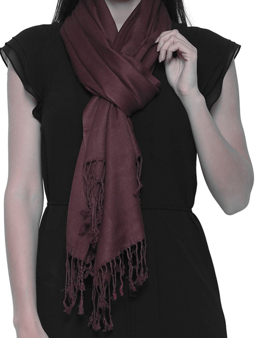 World of Shawls Unisex Plain Pashmina Scarf Shawl Stole Wrap 100% Viscose