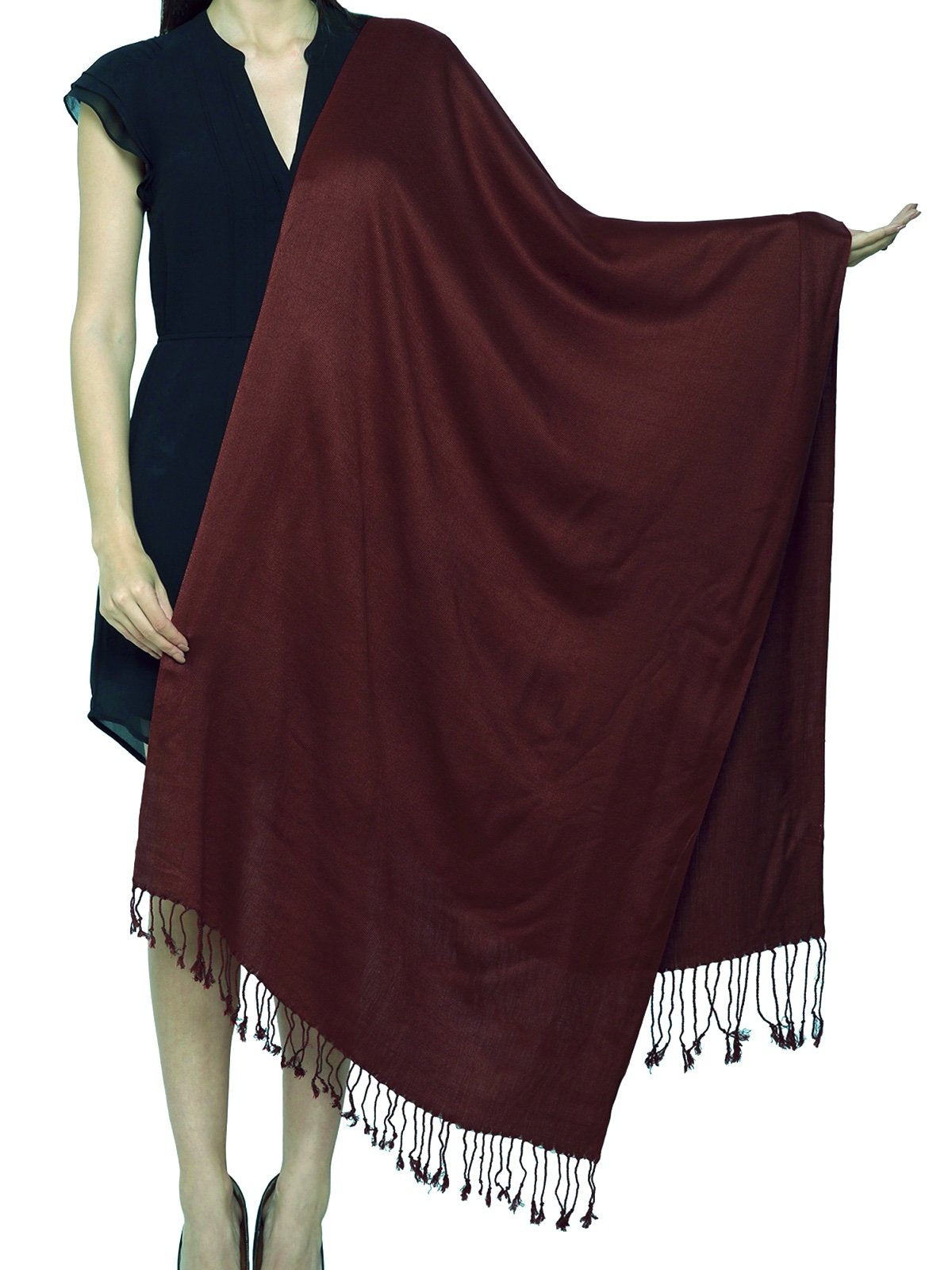 World of Shawls Unisex Plain Pashmina Scarf Shawl Stole Wrap 100% Viscose
