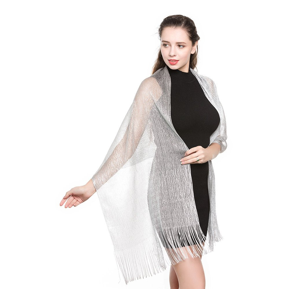 World of Shawls Scarf Wrap for Evening Dresses - Sheer Bridal Women's Scarves for Prom, Wedding, Party