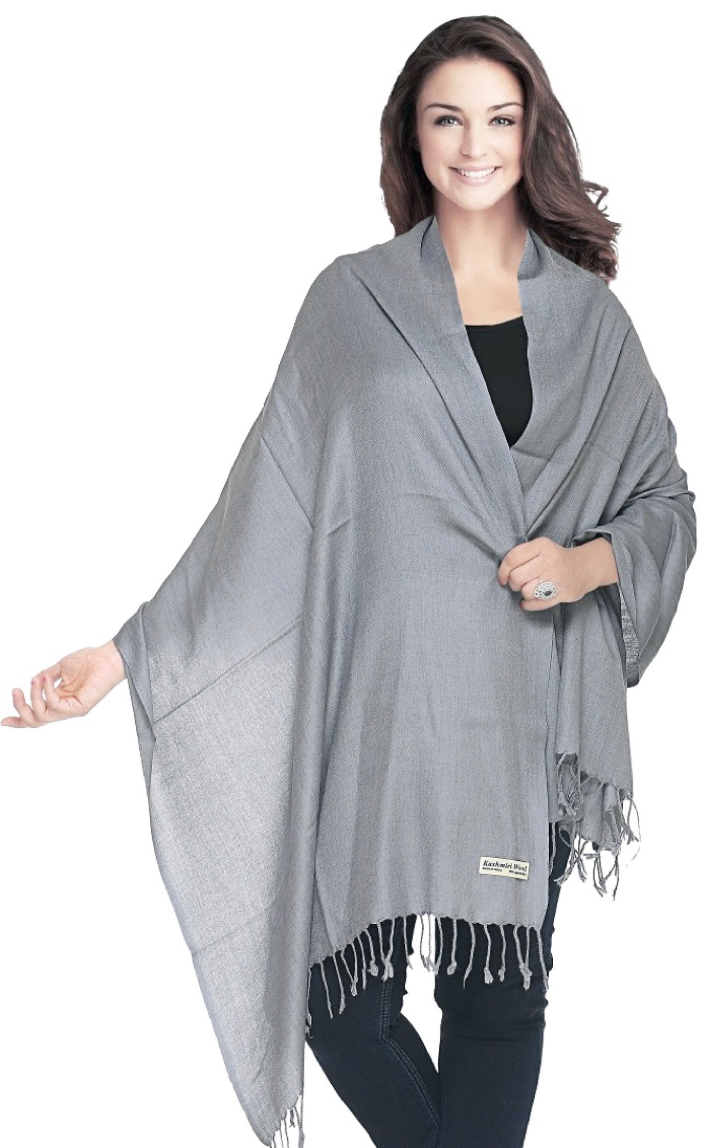 World of Shawls Luxurious Kashmiri 100% Fine Wool Pashmina Shawl Wrap Scarf - 30 Colours Available