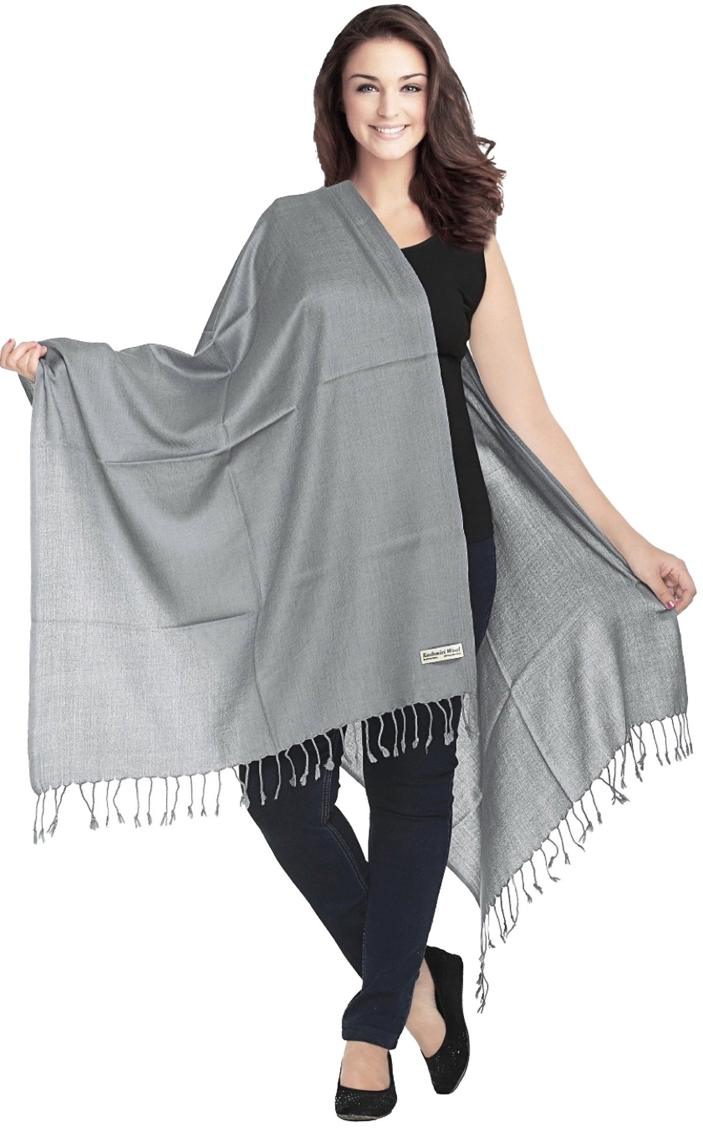 World of Shawls Luxurious Kashmiri 100% Fine Wool Pashmina Shawl Wrap Scarf - 30 Colours Available