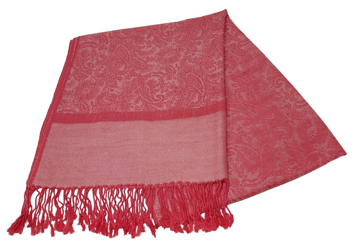 World of Shawls Jacquard Paisley Design Soft Pashmina Feel Scarf Stole Wrap Luxurious and Warm