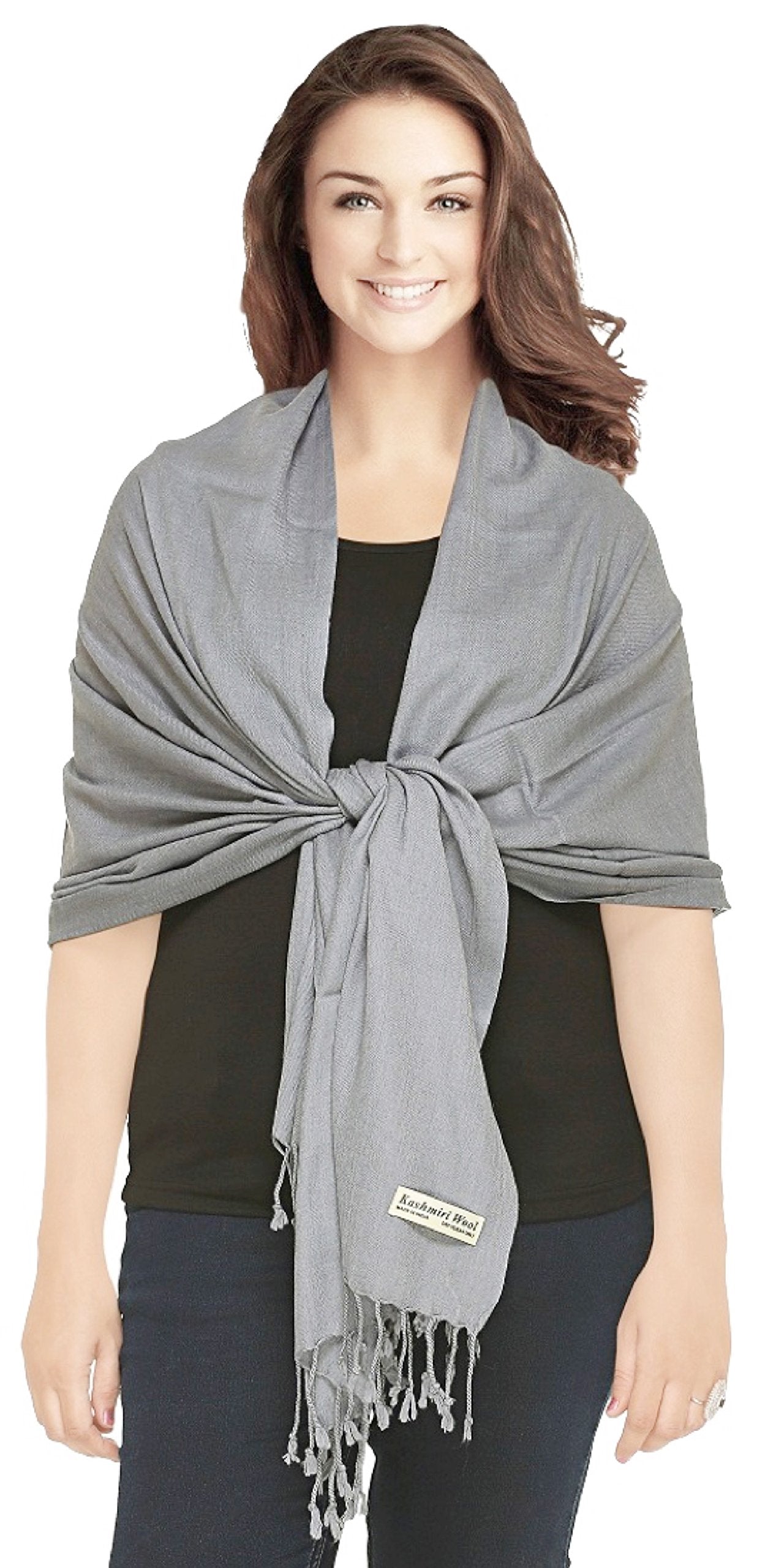 World of Shawls Luxurious Kashmiri 100% Fine Wool Pashmina Shawl Wrap Scarf - 30 Colours Available