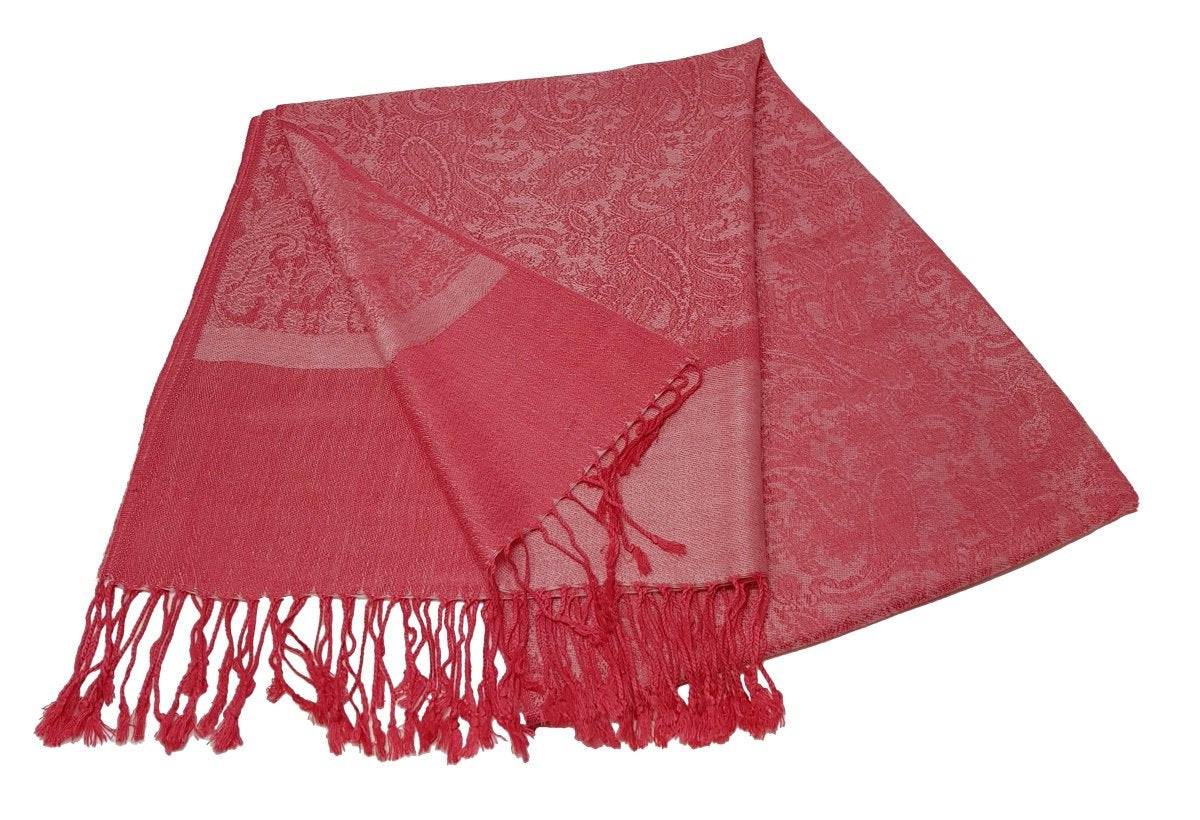 World of Shawls Jacquard Paisley Design Soft Pashmina Feel Scarf Stole Wrap Luxurious and Warm