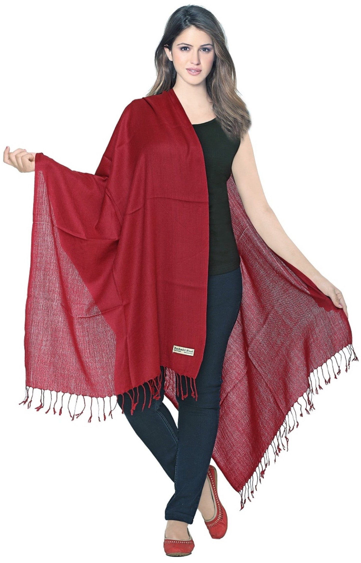 World of Shawls Luxurious Kashmiri 100% Fine Wool Pashmina Shawl Wrap Scarf - 30 Colours Available