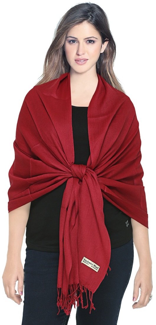 World of Shawls Luxurious Kashmiri 100% Fine Wool Pashmina Shawl Wrap Scarf - 30 Colours Available
