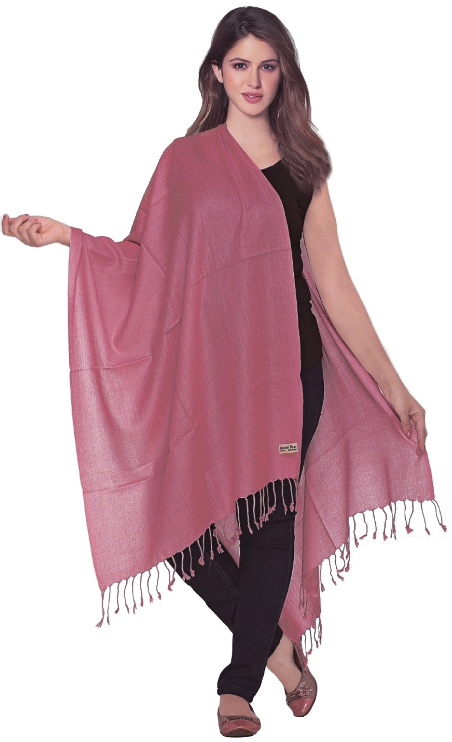 World of Shawls Luxurious Kashmiri 100% Fine Wool Pashmina Shawl Wrap Scarf - 30 Colours Available